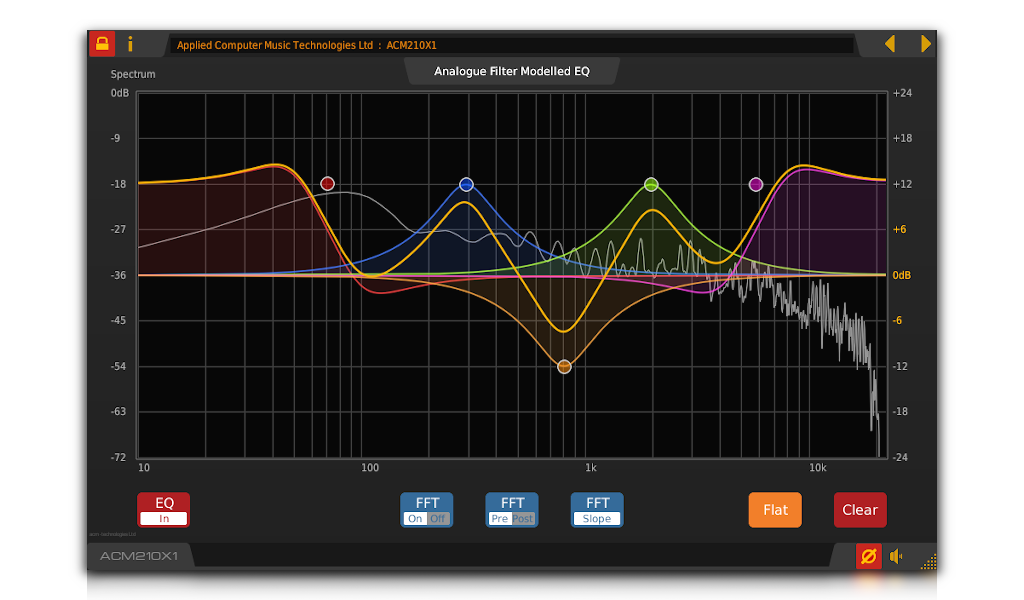 The ACM210 Graphical EQ Plug-In for Linux - A professional graphical equalizer VST plug-in for Linux