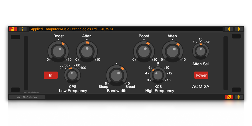 The ACM-2A program EQ VST plug-in for Windows and Linux