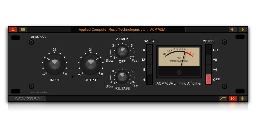 The ACM76SA Vintage FET Compressor Plug-In for Windows and Linux