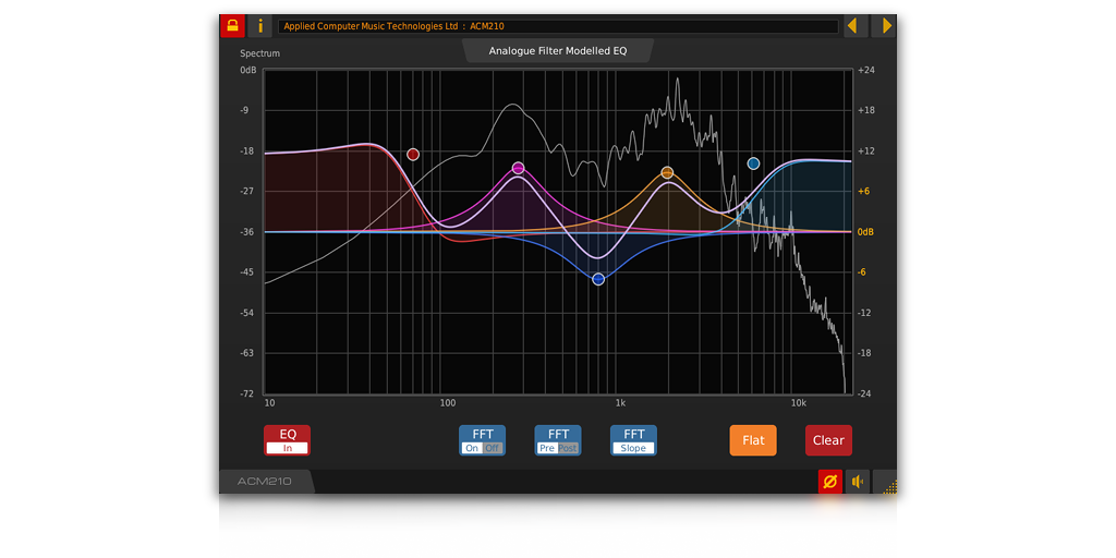 The ACM210 graphical EQ VST plug-in for Windows and Linux