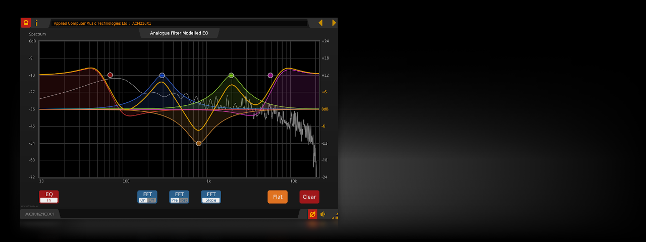 The ACM210X1 graphical EQ plug-in for Windows and Linux