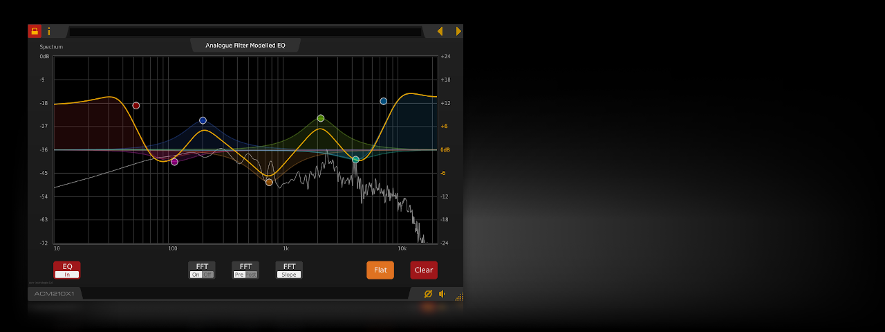 The ACM210X1 graphical EQ plug-in for Windows and Linux