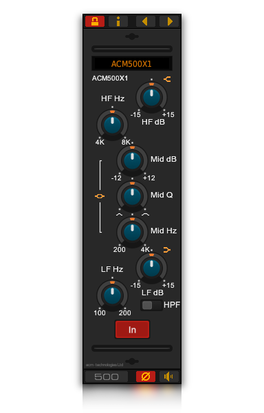 The ACM500X1 channel EQ VST plug-in for Linux