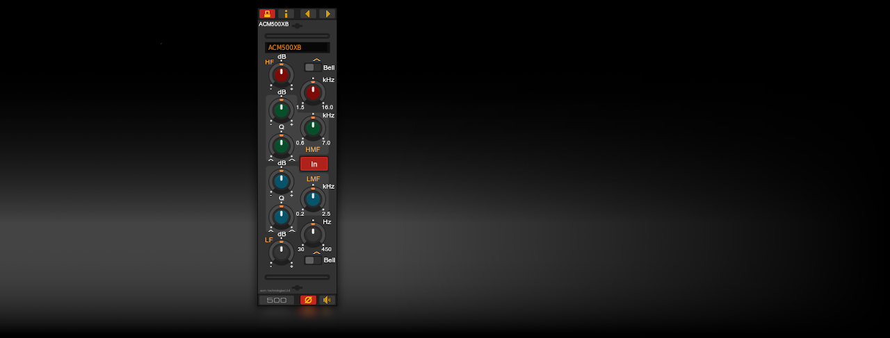 The ACM500XB console channel EQ plug-in for Windows and Linux