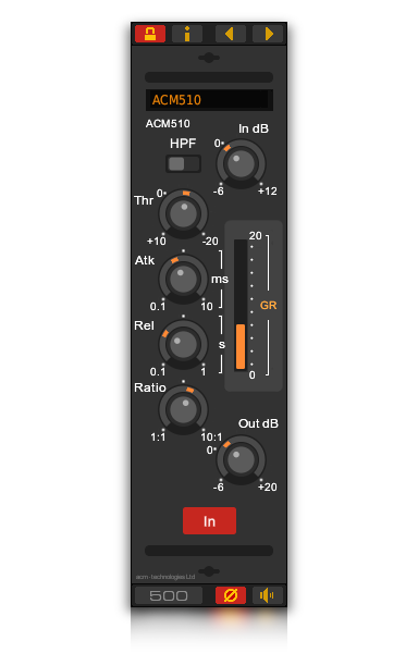The ACM510 channel compressor VST plug-in for Windows and Linux