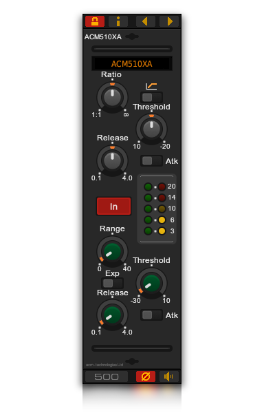 The ACM510XA professional console channel dynamics VST plug-in for Windows and Linux