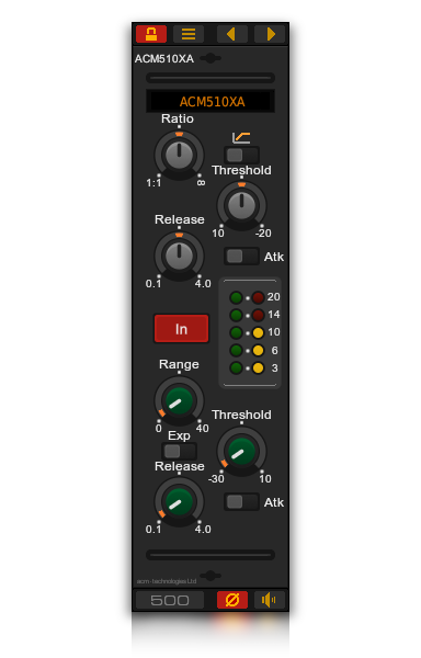 The ACM510XA professional console channel dynamics VST plug-in for Windows and Linux