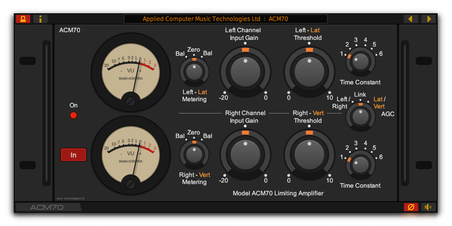 The ACM70 vintage limiter VST plug-in for Windows and Linux